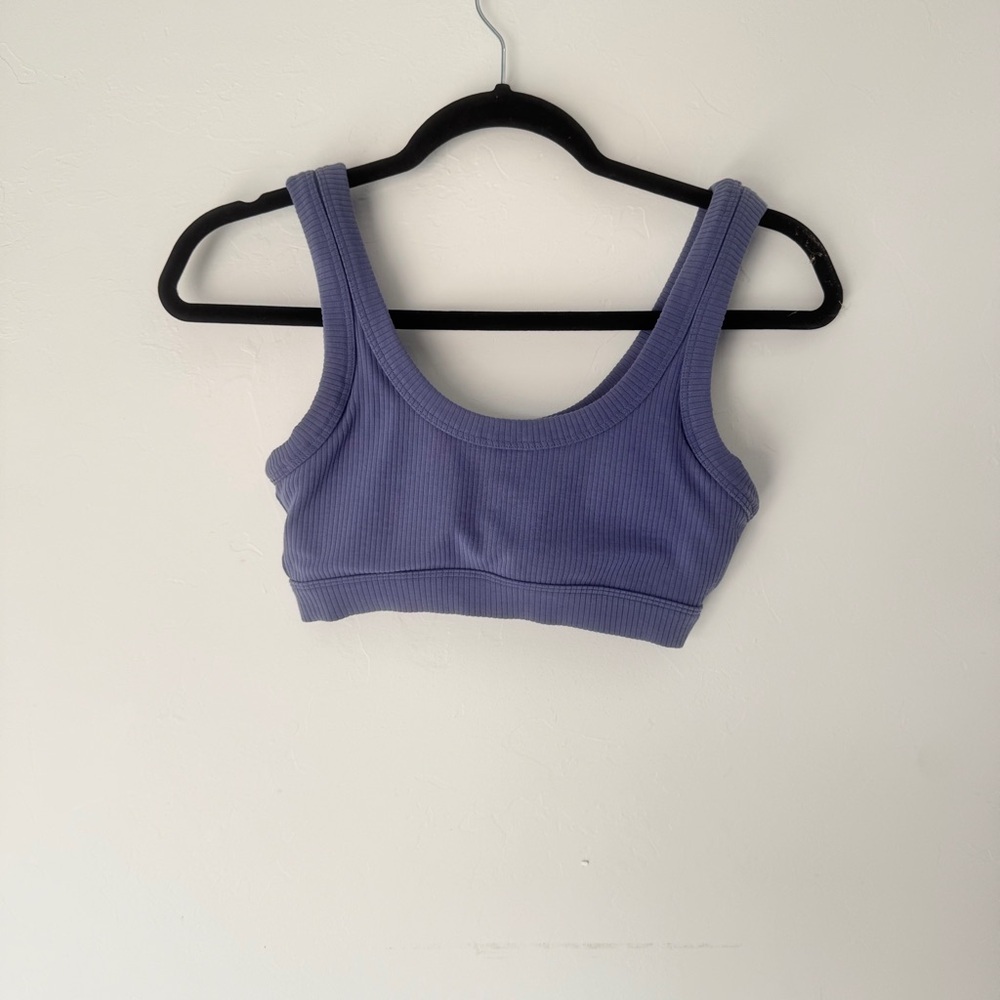 ALO Yoga Dark Purple Ribbed Top - Picture 2 of 4